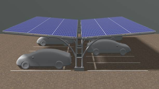 3d illustration of parking and carport