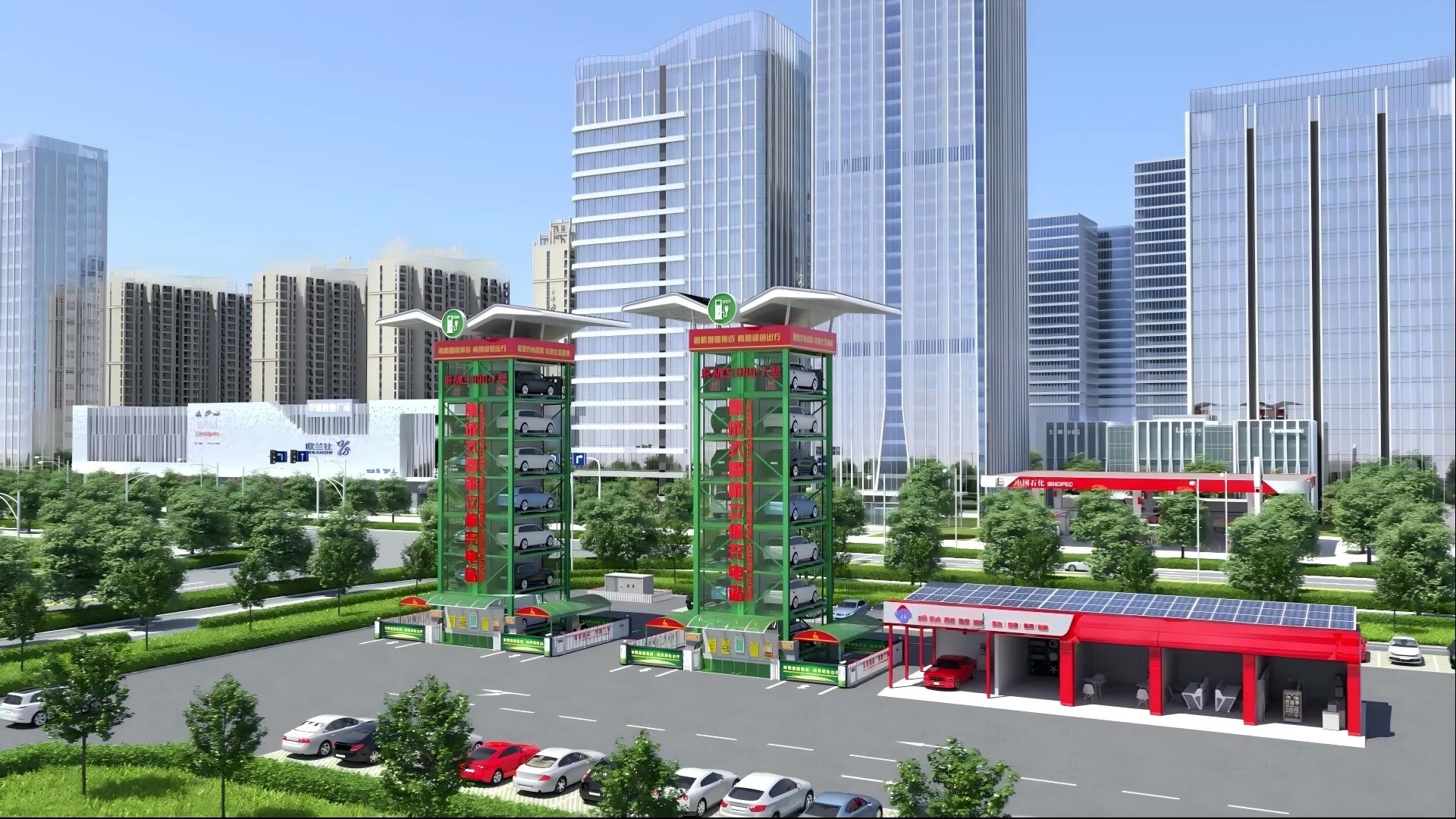 Multi-layer Intelligent Vertical EV Charging& Parking System